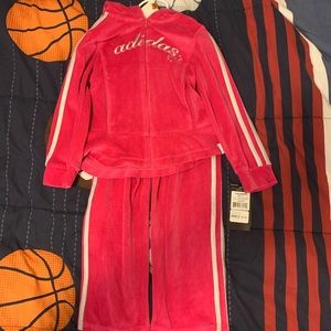 Adidas Girls 3T Velour Track Suit